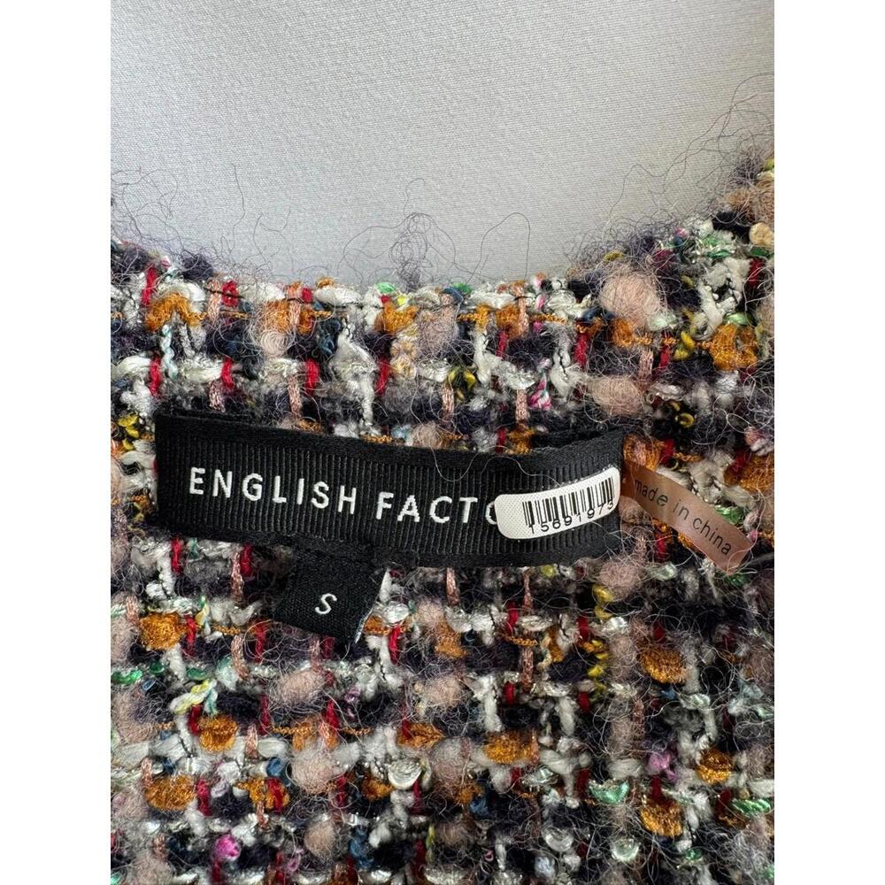 English Factory Black Tweed Pinafore Dress Size S - Picture 5 of 8